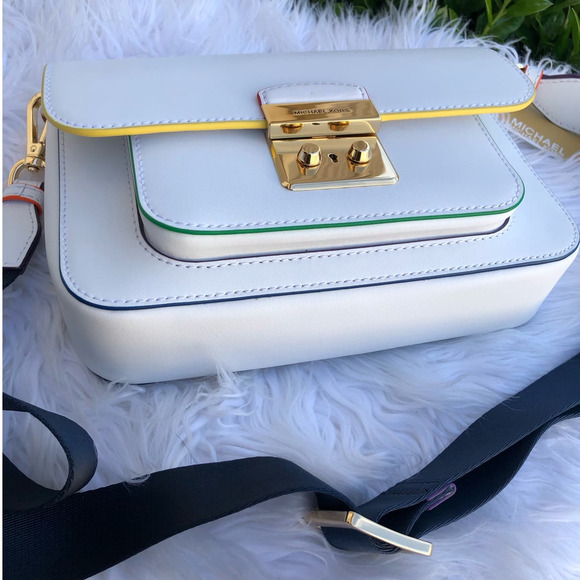 Michael Kors Sloan Editor Leather Messenger Crossbody Rainbow - Picture 3 of 16